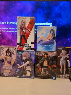 Anime figures - albedo, eren, nazuna and 02