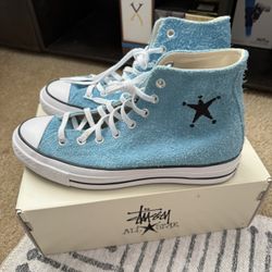 Stussy Converse Baby Blue Worn Once/tried On Size 8 Men’s