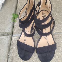 Black Sandal Wedges Sz 9