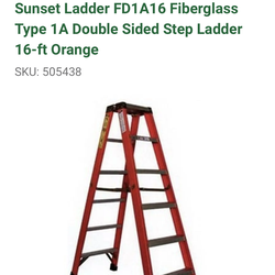 16’ double sided fiberglass ladder