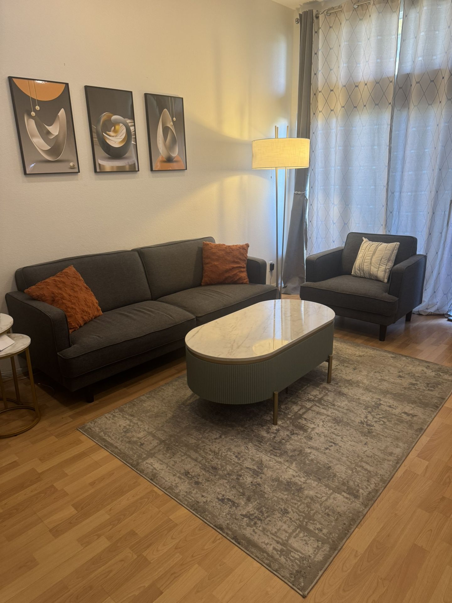 Sofa Living Room Set Gray