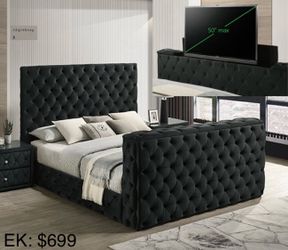 King bed frame with tv lift