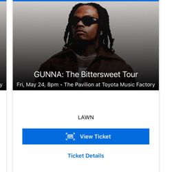 Lawn Seat For Gunna Concert In Irving TX