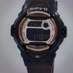 Casio Baby G Shock, Rare Black And Rose Gold Color. 