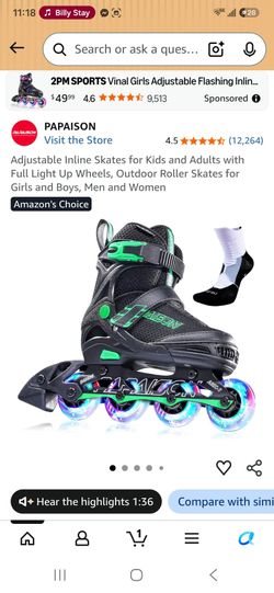 Brand New In Box Medium Adjustable Inline Skates