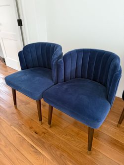 Blue Velvet Dining Chairs From World Market