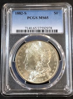 1882-S Morgan Silver Dollar PCGS MS-65