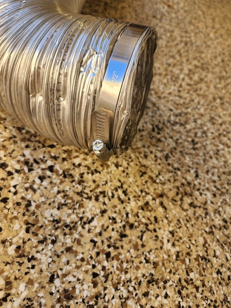 Flexible Aluminum Duct Hose with Clamp - Silver - See Measurements