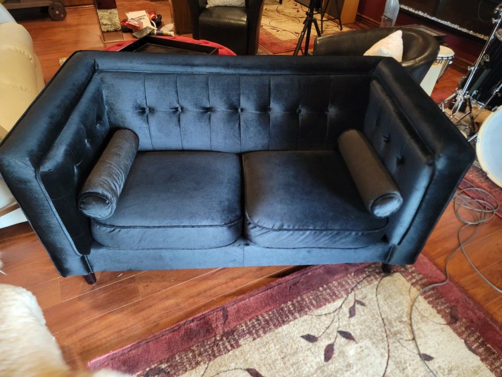 Black Velvet Loveseat