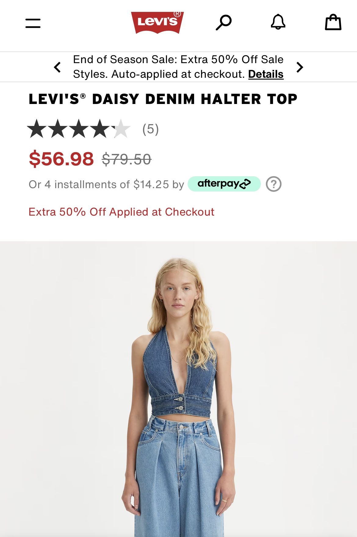 Levi’s Daisy Denim Halter Top