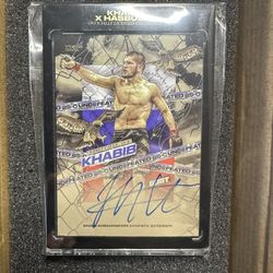 34/39 Signed Khabib Numagomedov Tyson Beck Hasbulla Mint Condition Trading Card