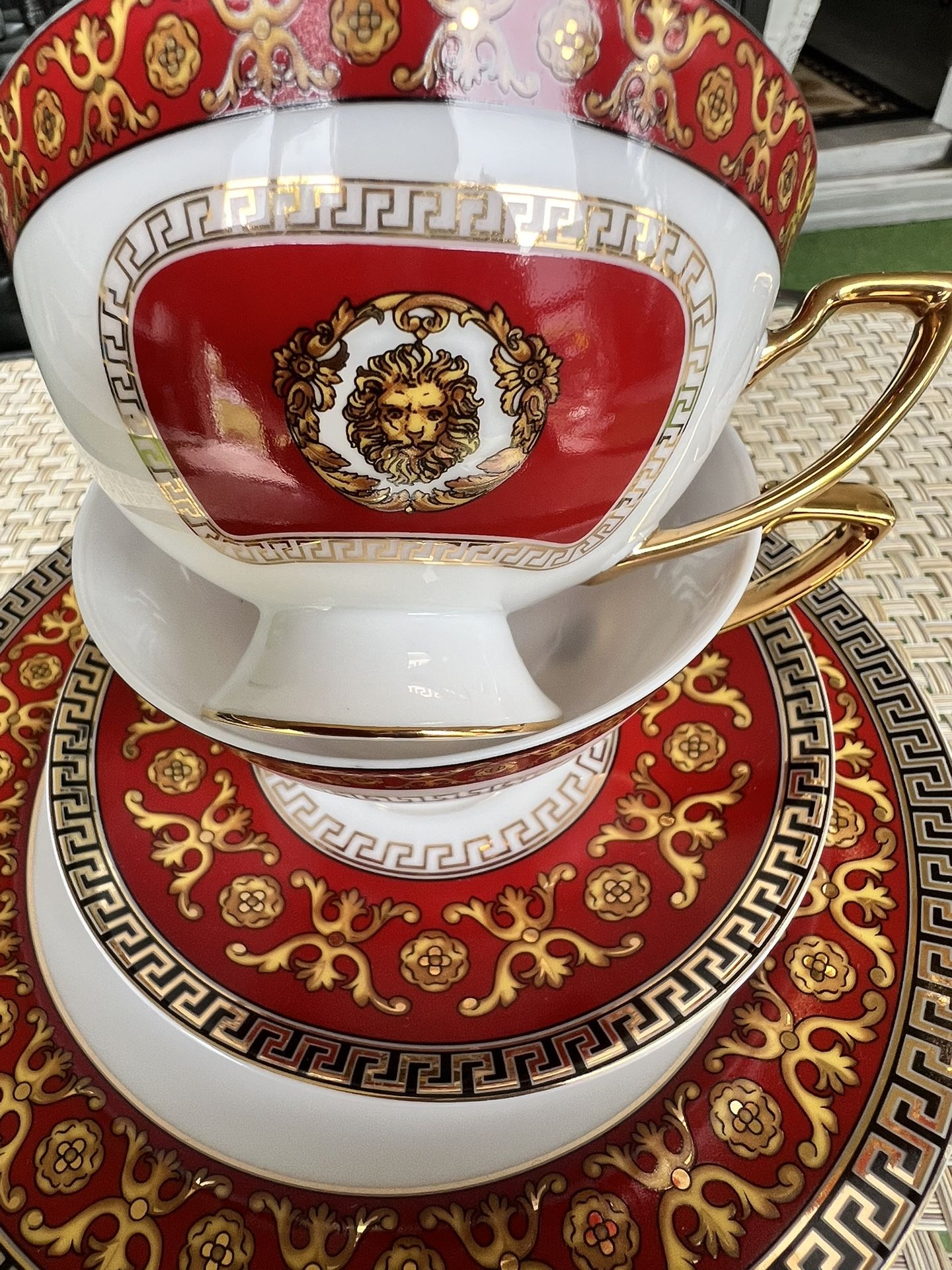 Tea Set Versace Style Porcelain  8 Persons  Greece