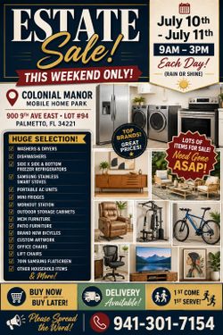 FULL ESTATE SALE! Mcm, Patio Sets, Car AUDIO, ALL Major Appliances, Rugs, Dining Tables, Artwork, & MORE! 🏃🏼♀️🏃