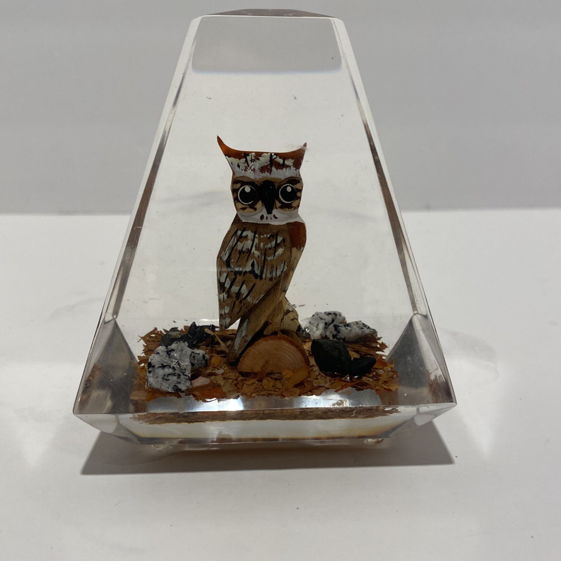 1970’s Resin Owl Paperweight - 4” Tall
