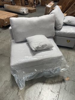 Light Gray Modular Sectional Sofa Chair
