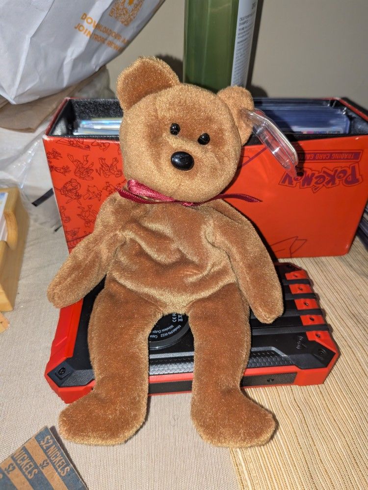 Retired TY Beanie Baby TEDDY Brown Bear 1995 - Tush 1993 PVC Pellets Style 4050