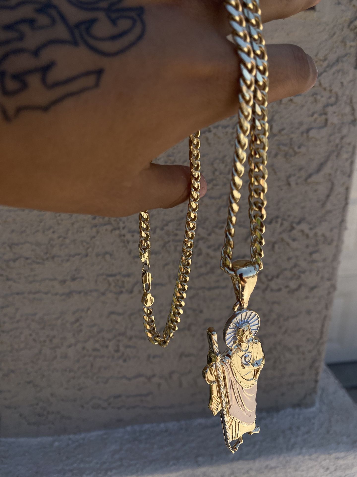 Cuban Link Chain & Saint Jude Pendant