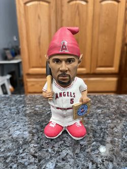 MLB Los Angeles Angeles of Anaheim Albert Pujols 2014 garden gnome.  Exclusive Stadium Giveaway Sponsored by AAA.  Size approximately 6 inches tall.  
