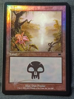 Magic the gathering, onslaught, foil swamp #341