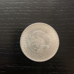 Silver Coin From Mexico Cinco Pesos  Thumbnail