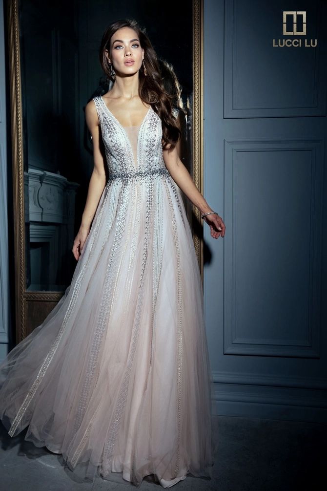 Prom Dress Sage Blue C8009
