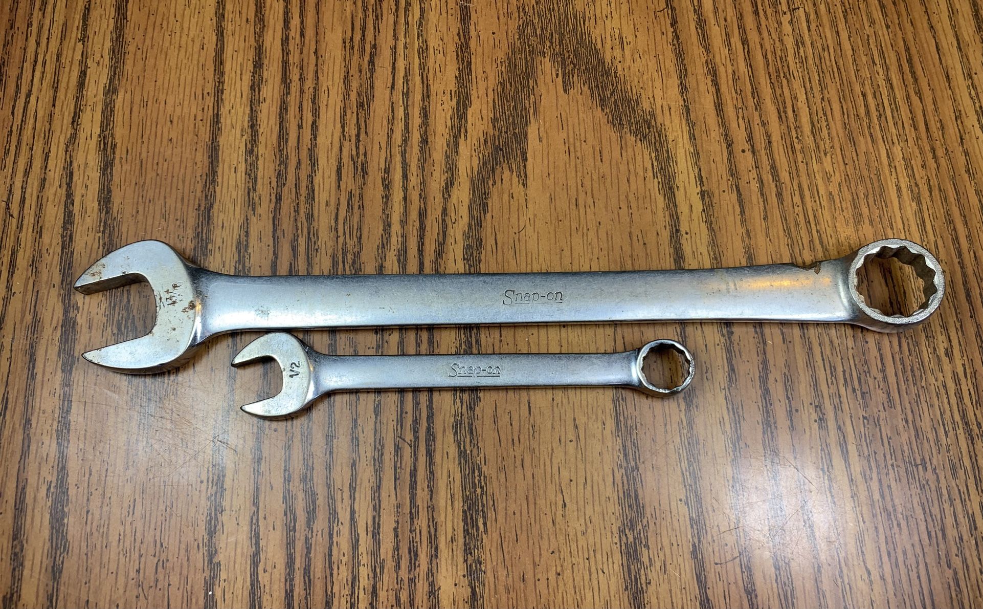 2 Vintage Snap-On 1/2” & 13/16” Combination Wrenches USA Tools OEX260, ORX-26
