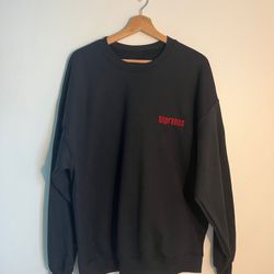 Black Red The Sopranos New York City Movie Television Embroidery Crewneck 