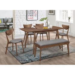 Carmella 6-piece Dining Set, Walnut