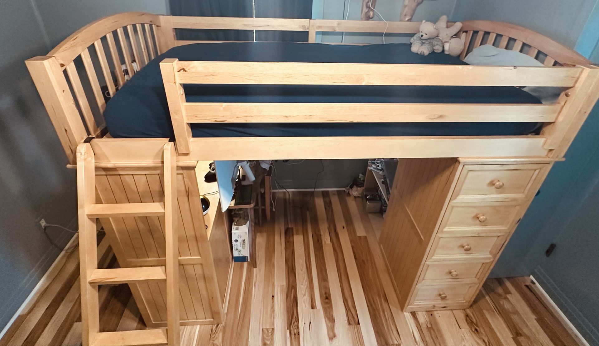 Nice Maple, Loft Bed With Integrated Desk