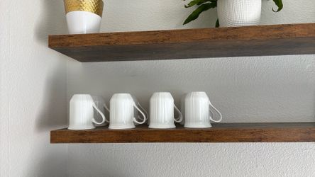 8 White Coffee mugs / Tea Cups 