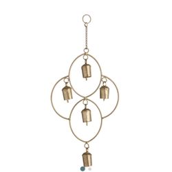 Brand New Gold Metal Ogee And Bells Wind Chime