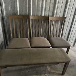 Dining Table With Chairs And Bench 