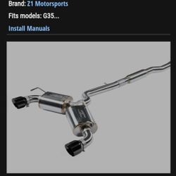 Z1 G35 Coupe Y-Back Touring Exhaust
