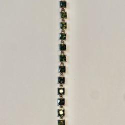 Green Emerald Clear Topaz 925 Sterling Silver Bracelet