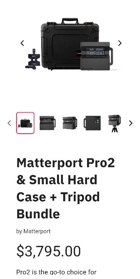 Matterport Pro2 Small Hard Case Tripod Bundle