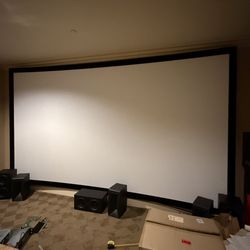 13ft x 8ft Curved Home Theater Projection Screen Fixed Frame
