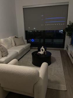 Boucle Couch / Accent Chair / Throw Pillows / Coffee Table