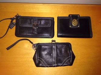 Three Leather Coach Wallets/Wristlet