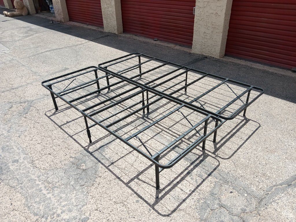 2-piece Heavy Duty Foldable Queen Size Bed Frame Only. 