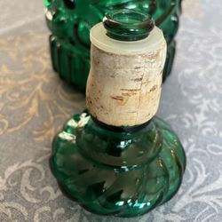 Vintage Decanter w/stopper Beautiful Dark Green