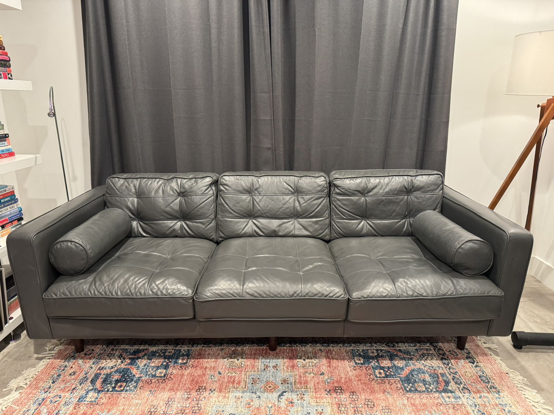 Gray Leather Sofa