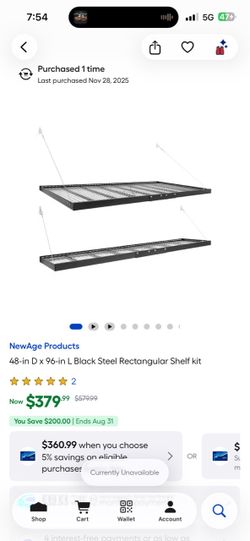Wall Mounted Steel Shelves - New in Box