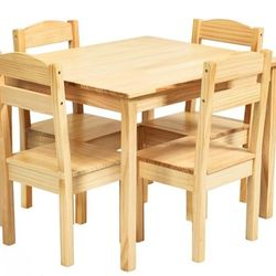 Solid Pine Wood Kids Table & Chairs $80 
