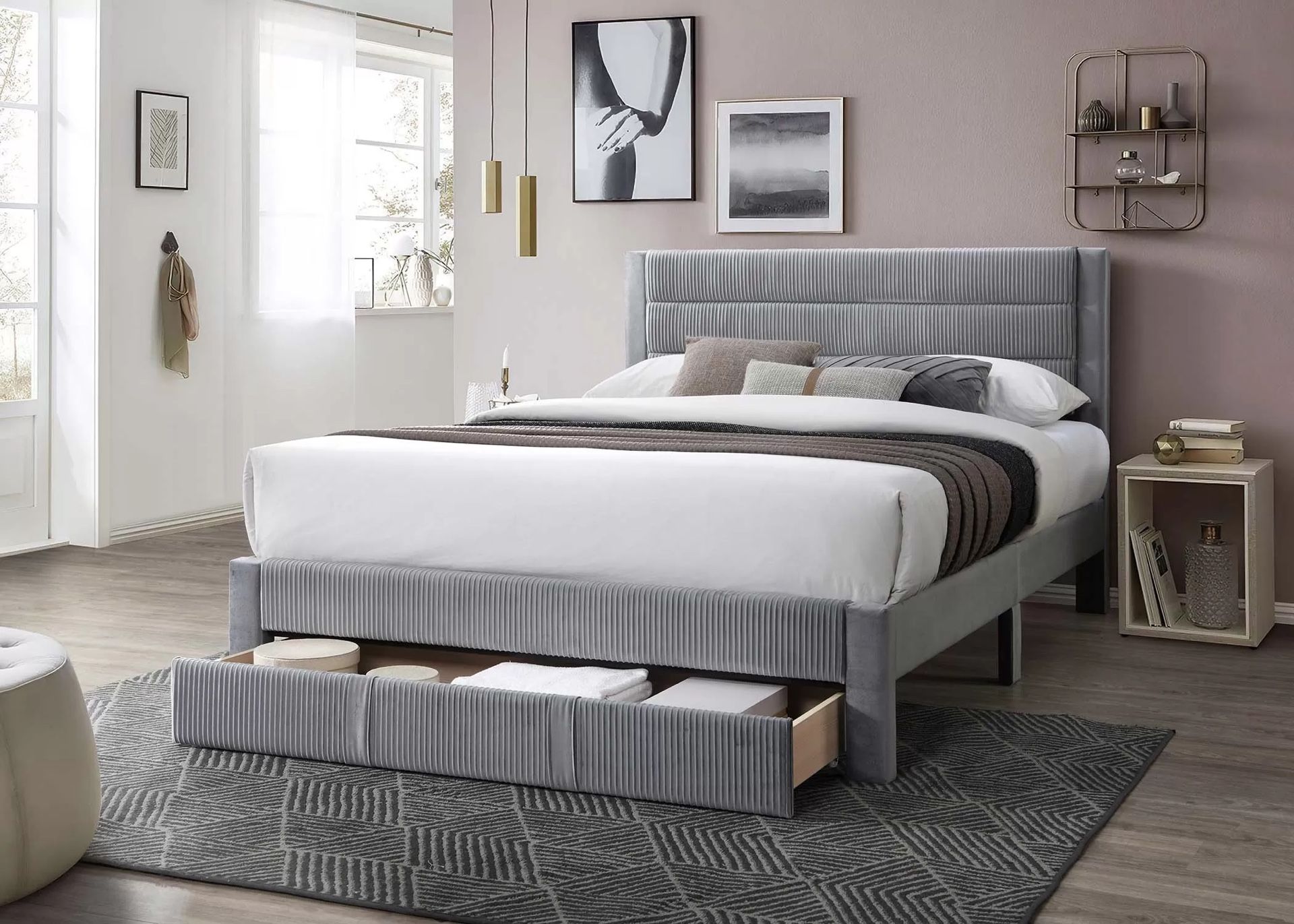 Full Platform Bed W/ Underbed Drawer