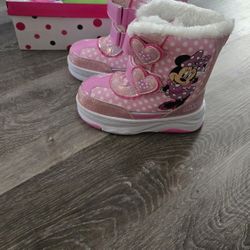 Disney Minnie Mouse Girls Pink Winter Boots Snow Boots