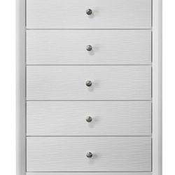 5 Drawer White Chest 