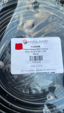 8 mm / 5/16 black polyurethane tubing