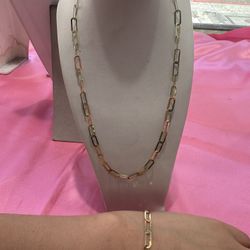 14k Gold Paperclip Set