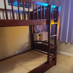 Twin Over Twin Wood Bunk Bed