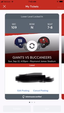 Tampa Bay Buccaneers vs New York Giants Tickets